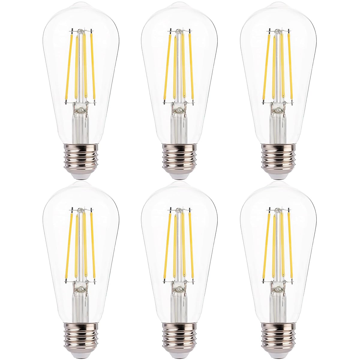 FLSNT 7W LED Edison Bulbs, 60W Equivalent, 800LM, Dimmable, E26 Base, 4000K