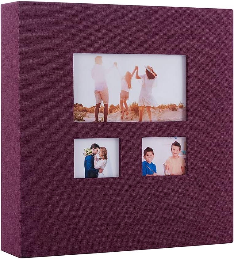 Artmag Linen Photo Album 4x6 1000 Photos Large Capacity for Family Wedding Anniversary Fabric Albums Holds 1000 Horizontal and Vertical Photos (1000 Pockets, Purple)