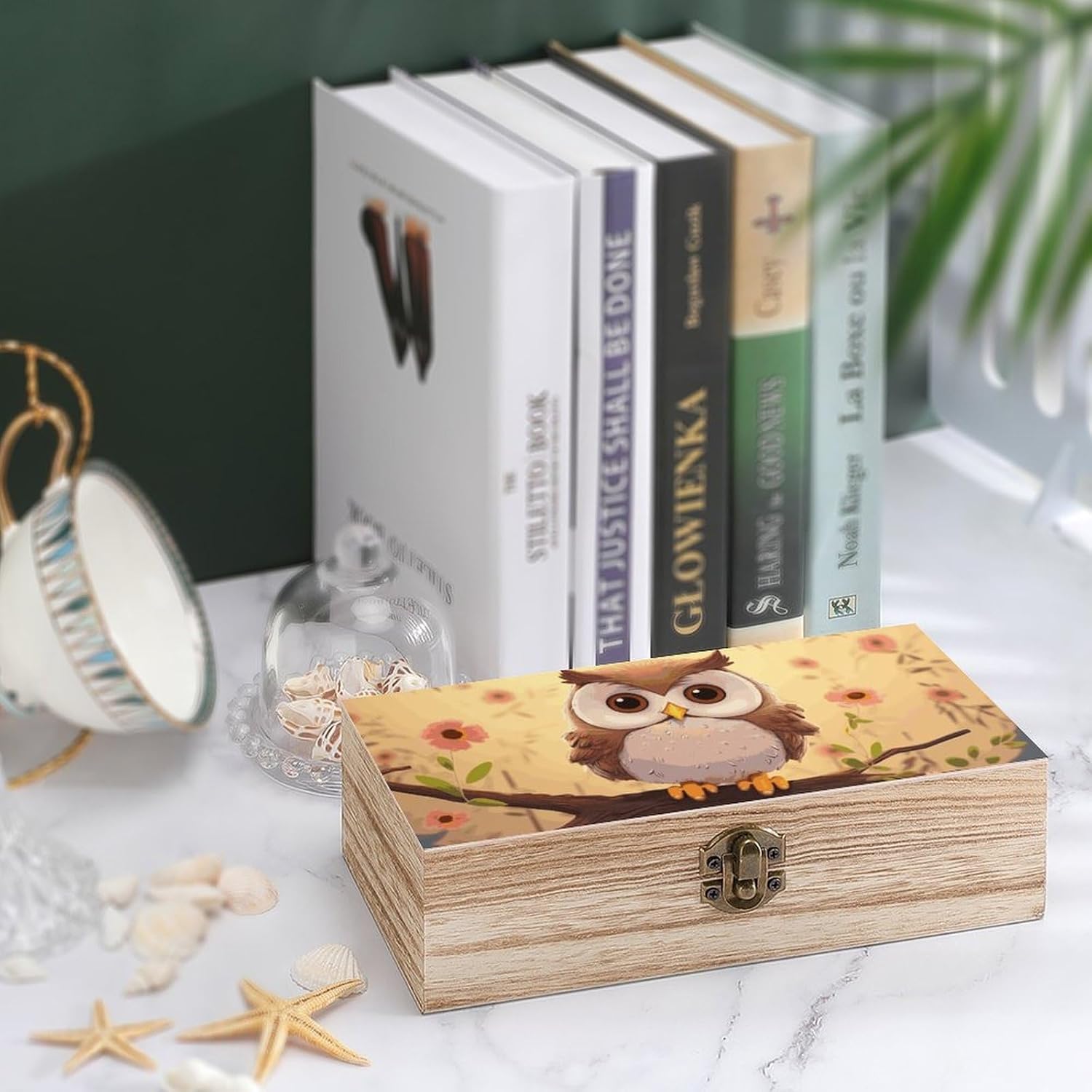 Cute Owl Wooden Decorative Storage Box Jewelry Box image 4