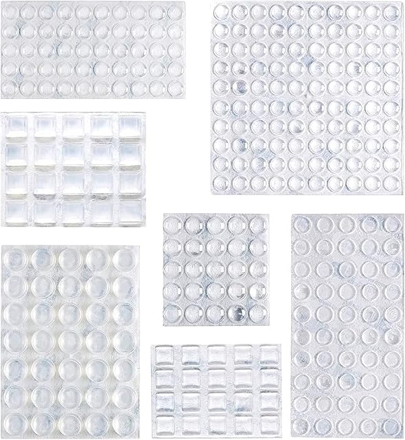 Amazon Basics 300-Piece Clear Self-Adhesive Rubber Bumpers Pads