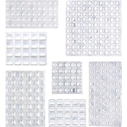 Amazon Basics 300 Unidad Almohadillas autoadhesivas transparentes, topes de goma, 17.5 x 11.4 x 1.52 cm