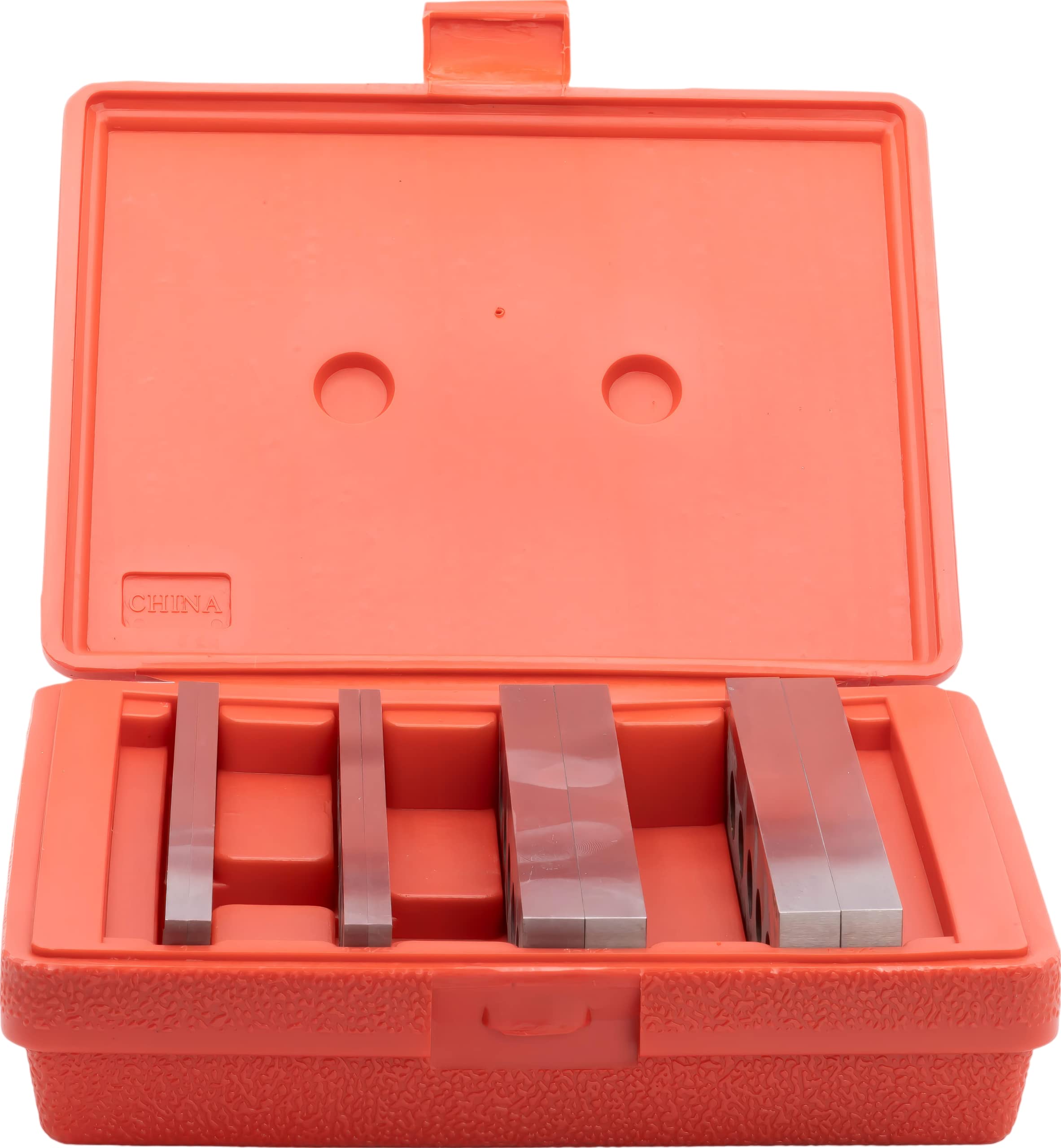 Steel Parallel Set, 4 Matched Pairs, 3/16", 1/2" Thickness, 6" Length, 1" to 1 3/4" Height