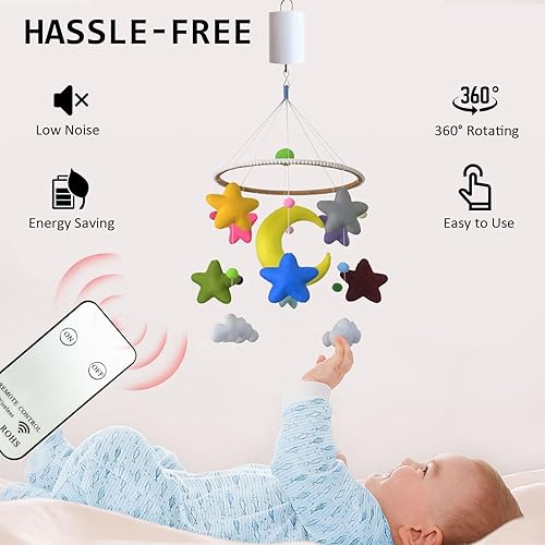 Miniatura 2 de Motor giratorio de viento, motor de exhibición colgante, motor giratorio de bola de espejo para espiral, cuna de bebé, campanillas de viento, con