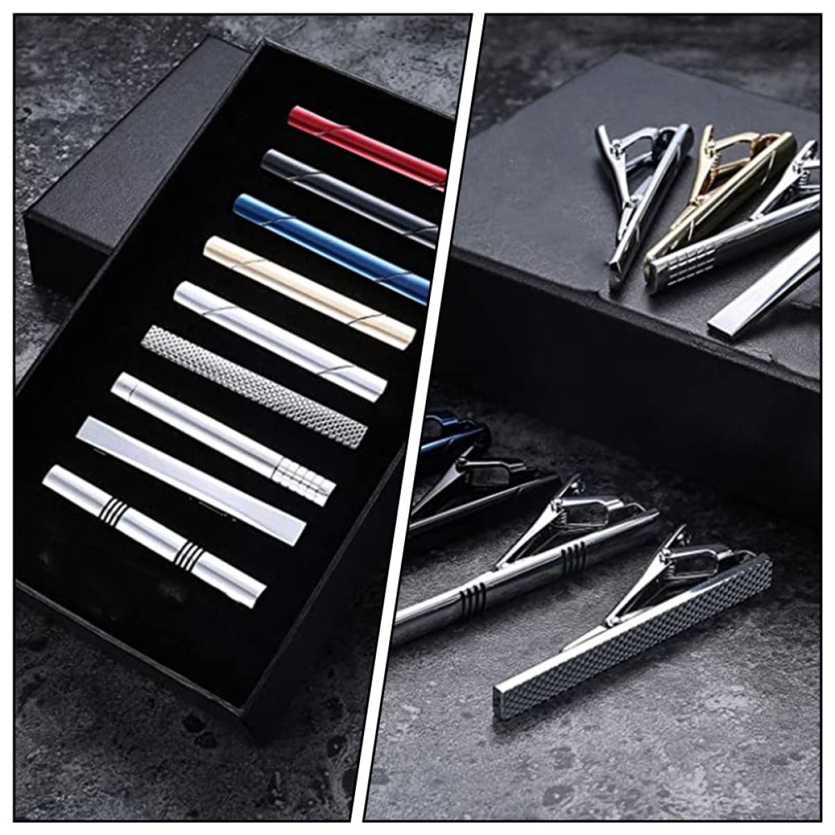 LIFKOME Clips De Corbata De Los Hombres Padrinos De Boda Remolino Cuello Borgoña Pisacorbatas Hombre Sujeta Corbatas Clip De Corbata De Cobre Clip De Corbata De Moda