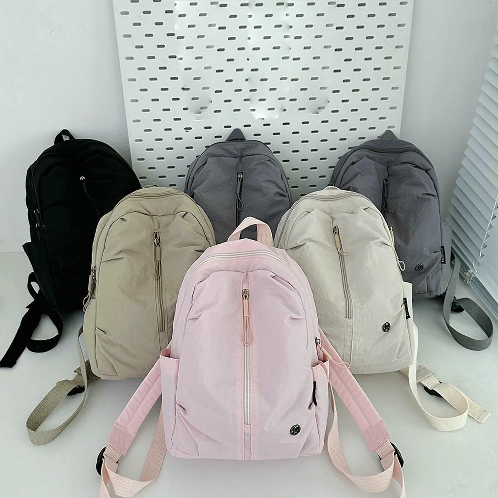 Zaino Leggero E Minimalista, Elegante Durevole da Viaggio Unisex per Escursionismo, Uomo Donna, Uso Quotidiano All'aperto-Cachi