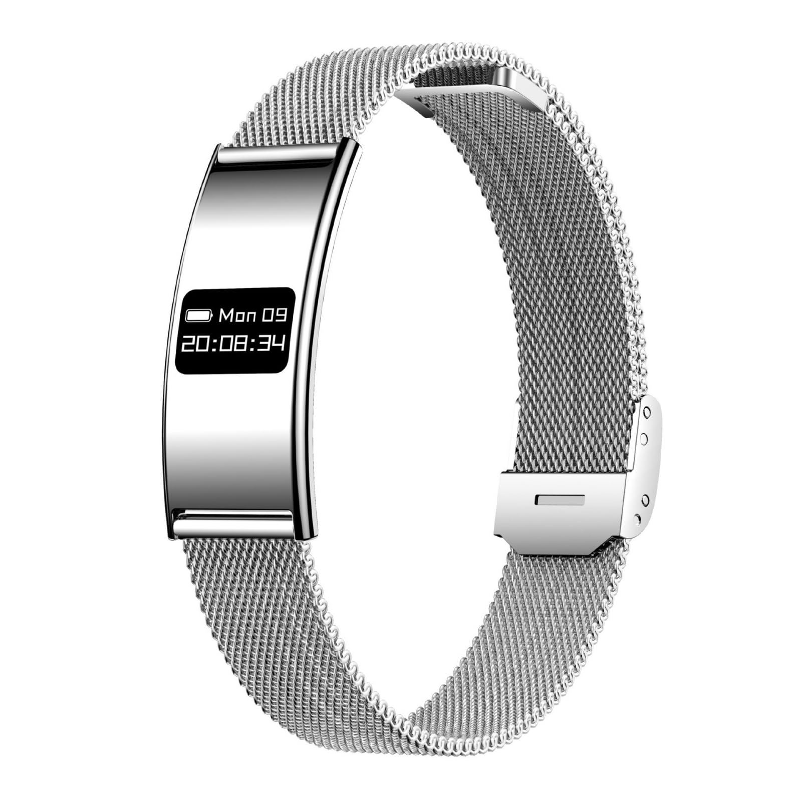 Denash Banda Inteligente de Seguimiento de Actividad Física, Monitor de Actividad y Sueño con Múltiples Modos Deportivos, Pulsera Inteligente con Batería de 30 Días, Banda de Salud para (Silver)