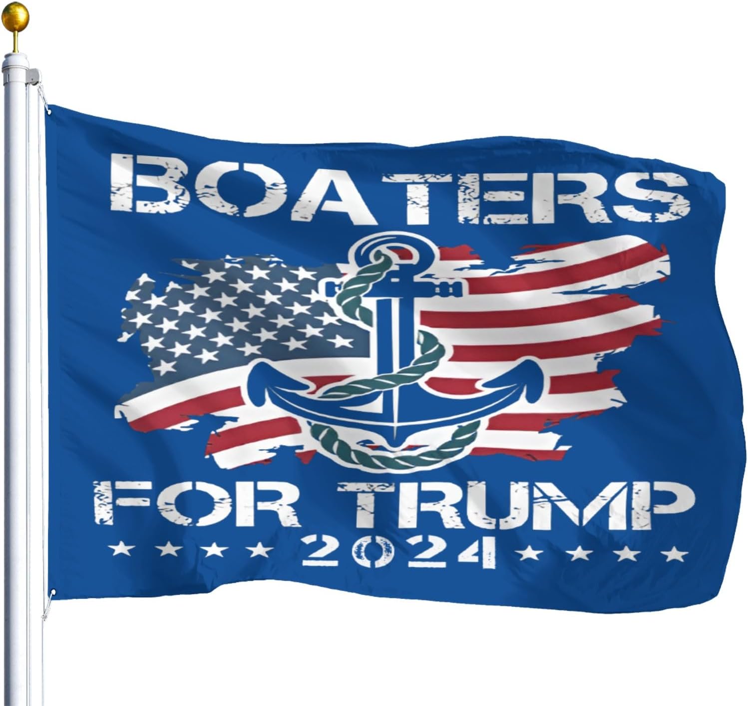 Trump 2024 Flags Boaters For Trump 2024 Flag pro trump 45 47 vote for trump not Convicted Felon 2024 not Outlaw, white