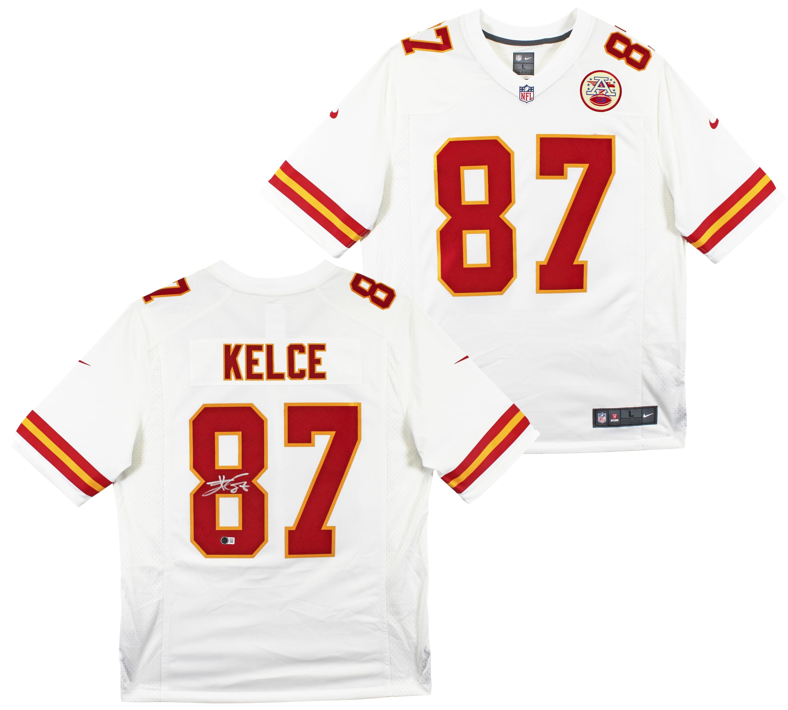 Chiefs Travis Kelce Authentic Signed White Nike Limited Jersey BAS Witnessed