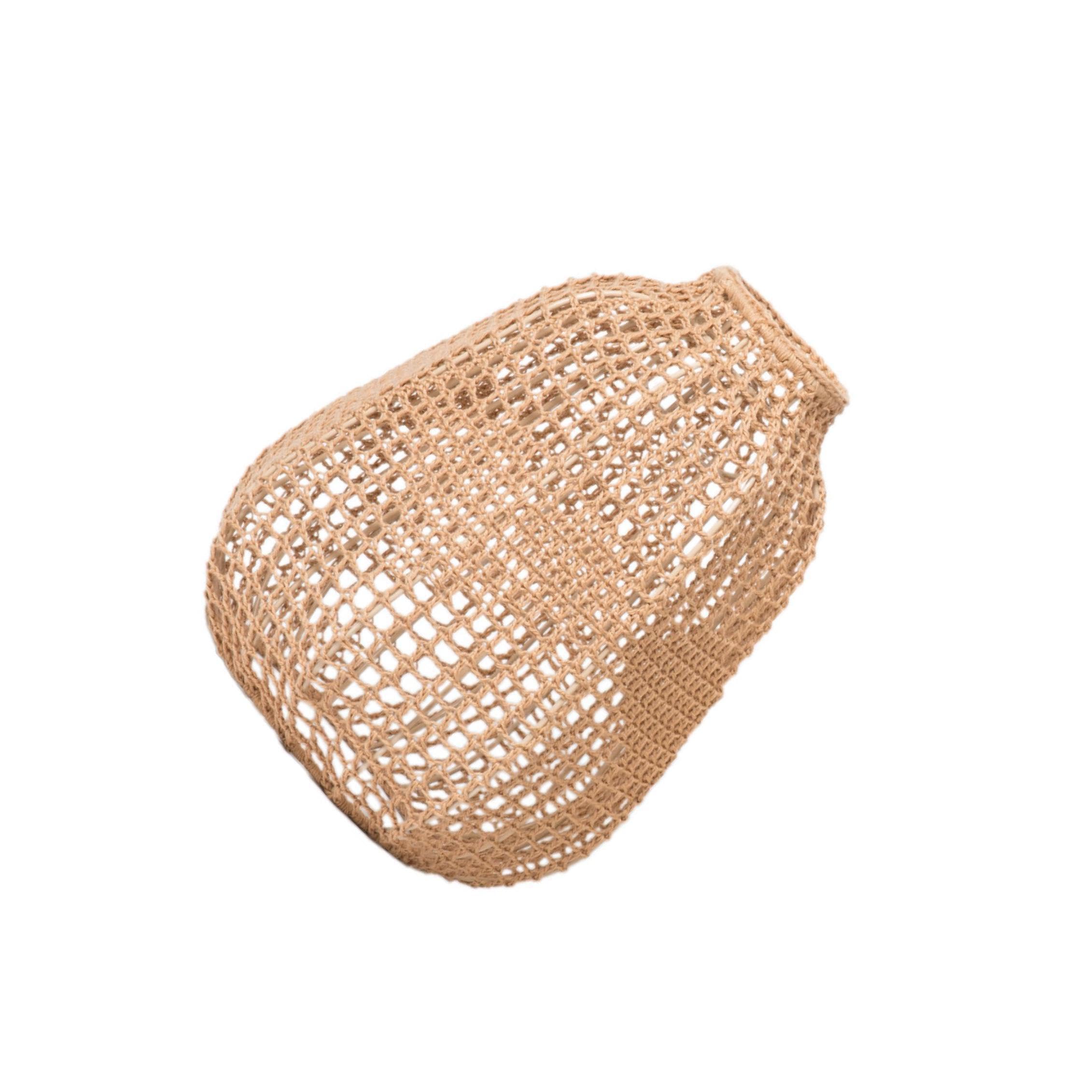 QLECXZI Dramatic Rope Woven Lampshade Enriching Woven Ceiling Lantern Cover Enhancing Luminosity Weave Rope Lampshade Features Open Bottom Weave Cotton