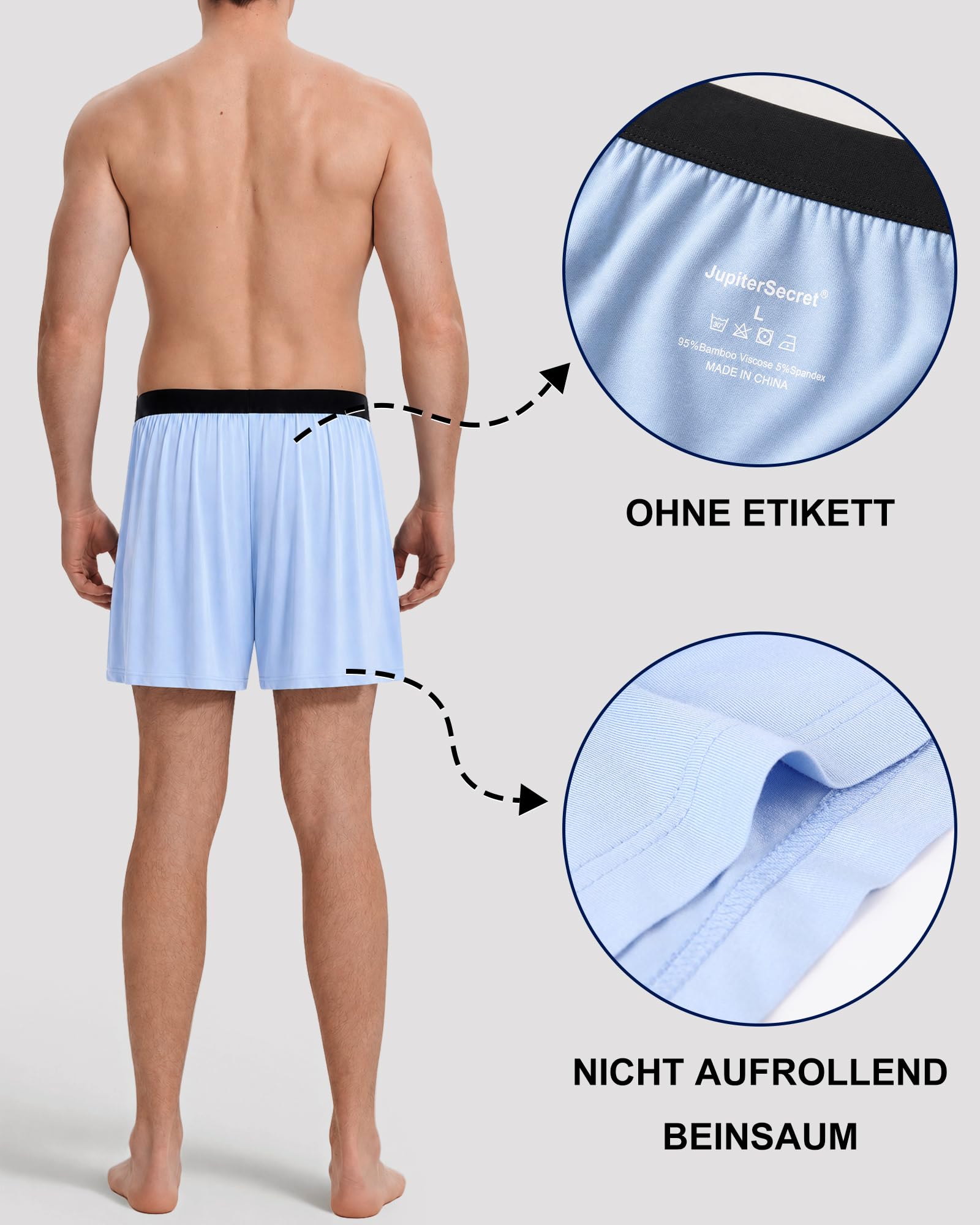 Bóxers de Bambú para Hombre con Abertura de Botones, Paquete de 3 o 5