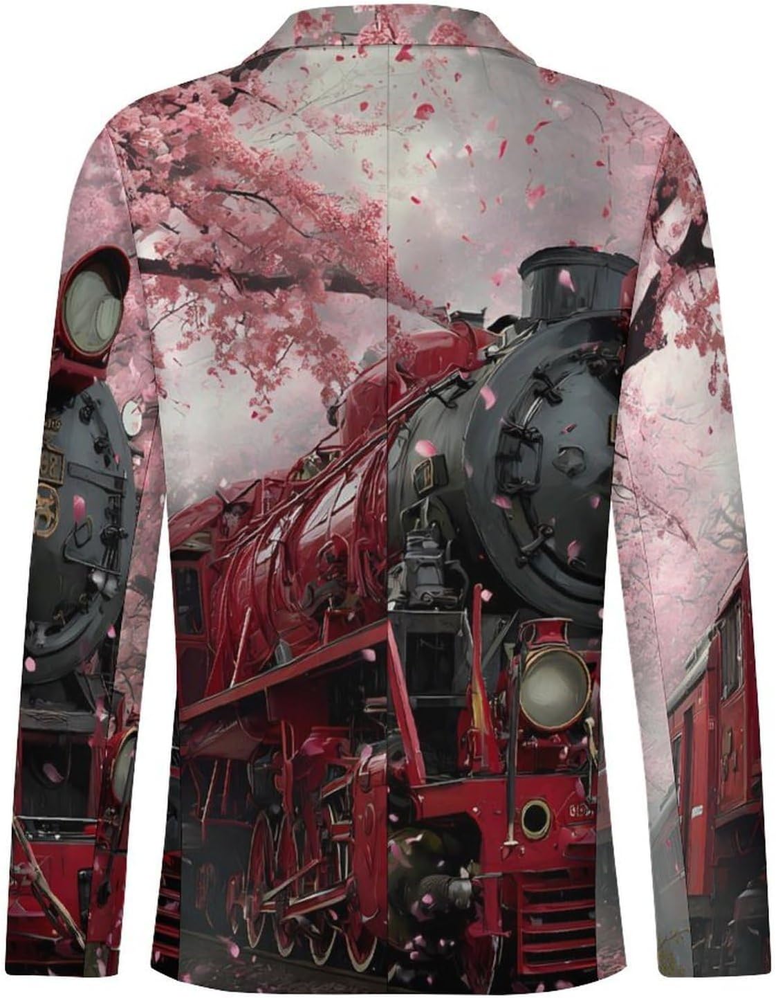 Train Suit Jacket for Men Print Coat Jackets Dress Suits Party Wedding