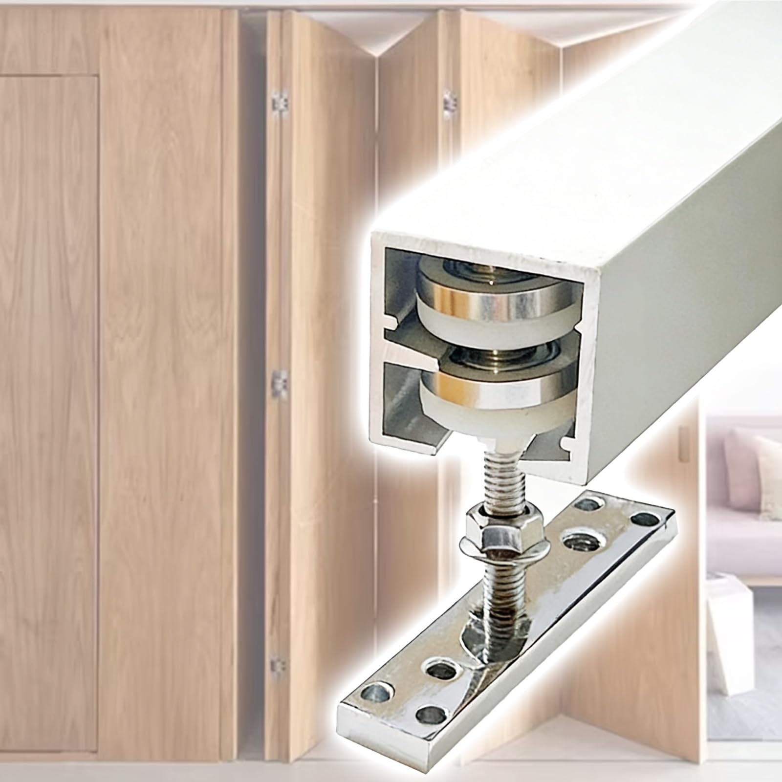 Kit porte coulissante pliable pour gagner de la place dans une petite chambre ou cuisine