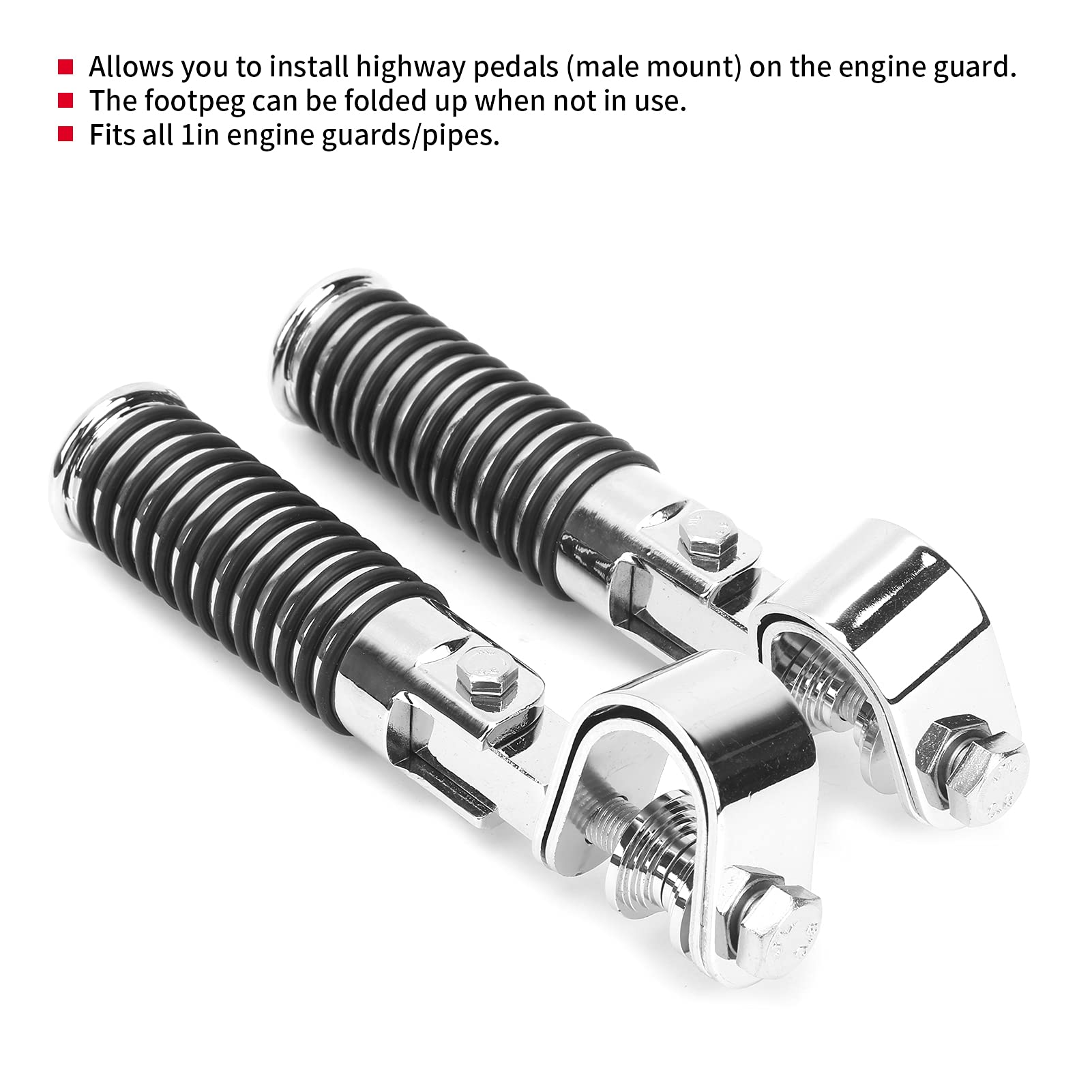 Reposapiés para Motocicleta reposapies para moto Estriberas Antidesgaste Plegables de Alta Resistencia para Protectores de Motor/tuberías de 1 Pulgada(Color Reposapiés