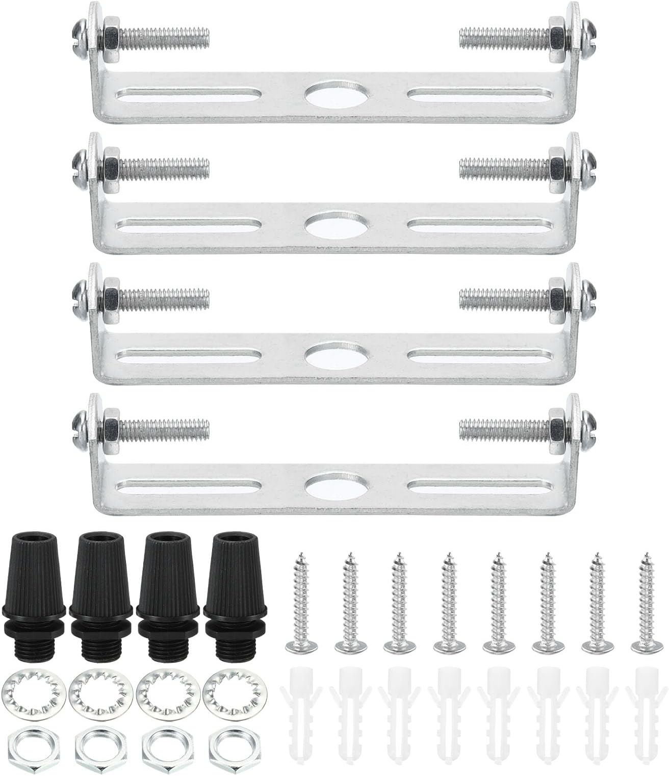 PATIKIL 80mm Ceiling Light Plate Kit, 4 Set Light Fixture Mounting Bracket Plate Steel Crossbar for Home Office Pendant Wall Light, with Screw Washer Nut