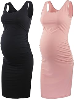 BBHoping Women's Maternity Sleeveless Dresses Maternity Tank Dress Mama Baby Shower Pregnancy Dress Price In India