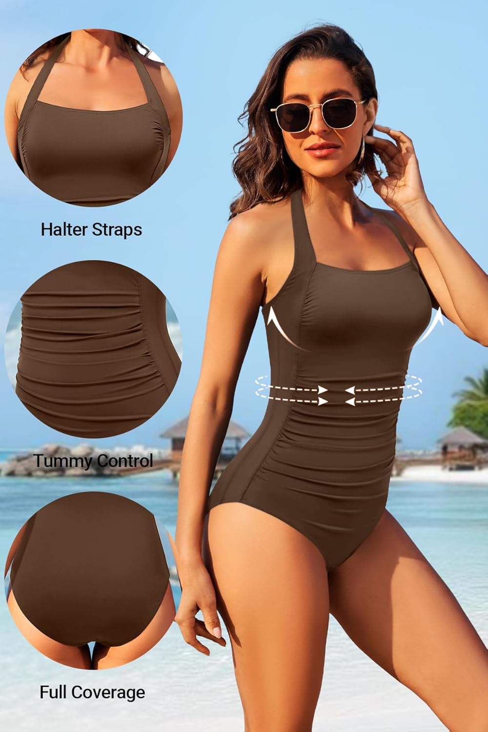 Tempt Me Women One Piece Swimsuits Tummy Control Bathing Suits Push up Full Coverage Swimwear