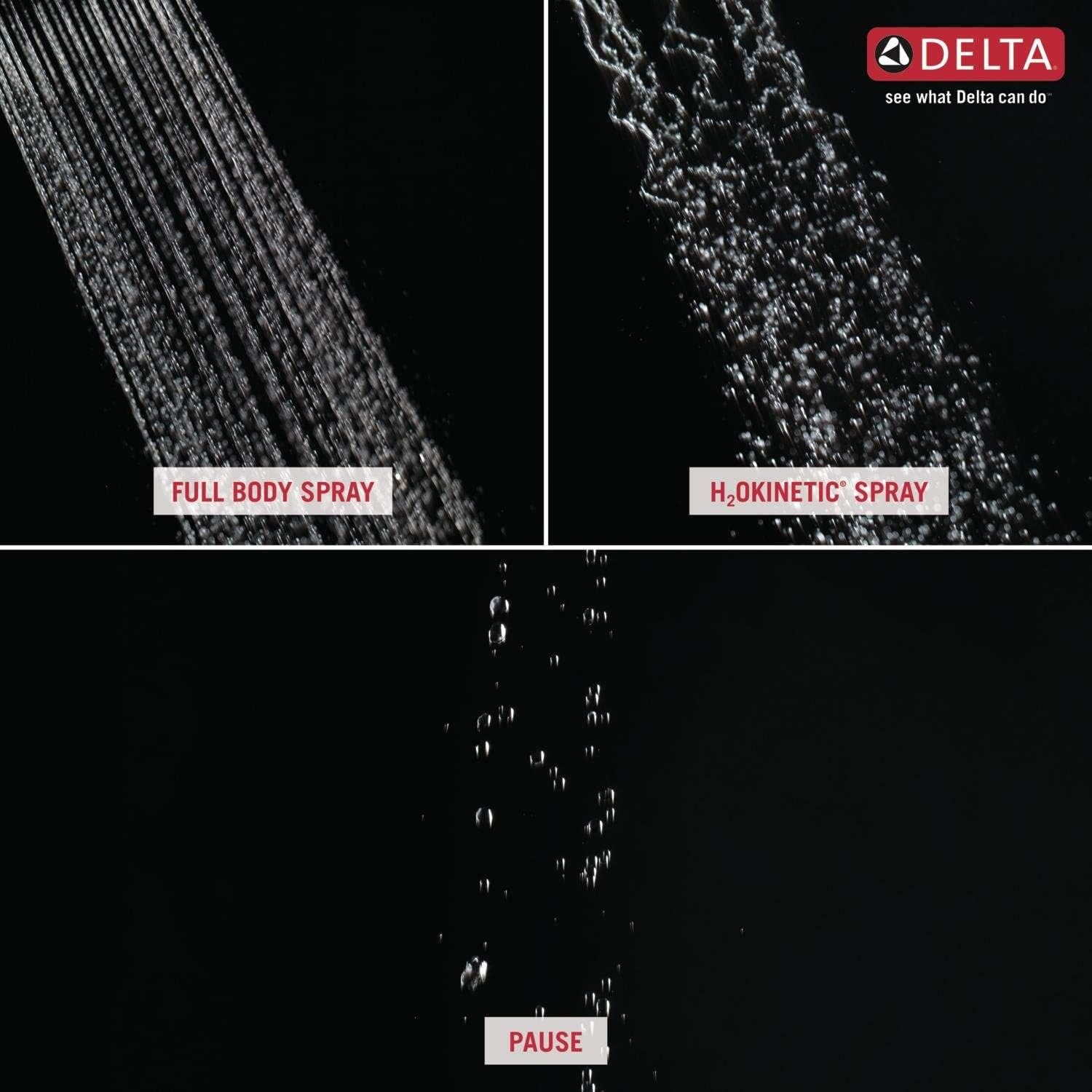 Best Cyber Deals 🔥 Delta Faucet 3-Spray H2Okinetic Shower Head, Chrome 52684