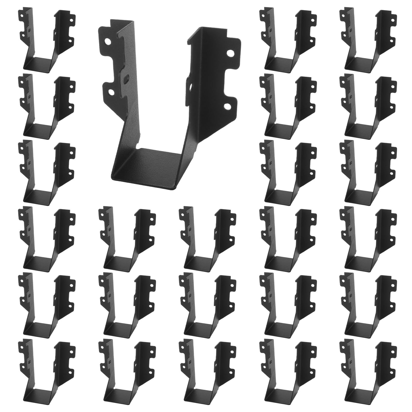 25 Pcs 2x4 Joist Hanger Black, Steel Powder Coated Face Mount Joist Hangers, Hurricane Ties for Rafters for Roofs, Decking, Floors, and Ceilings