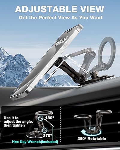 Miniatura 7 de Smolink Soporte de teléfono Tesla, soporte magnético de metal fuerte para automóvil Dashborad y Tesla Model 3YSX, plegable oculto para soporte de