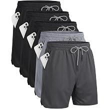 Surenow Mens Athletic Shorts Running Shorts Elastic Waist Quick Dry Activewear Workout Shorts for Men with Pockets