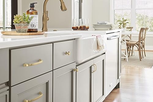 Miniatura 7 de Amerock  Pomo de gabinete  Bronce champán  Diámetro de 1-14 pulgadas (1.260 in)  Revitalize  Paquete de 2  Perilla de cajón  Herrajes para gabinete