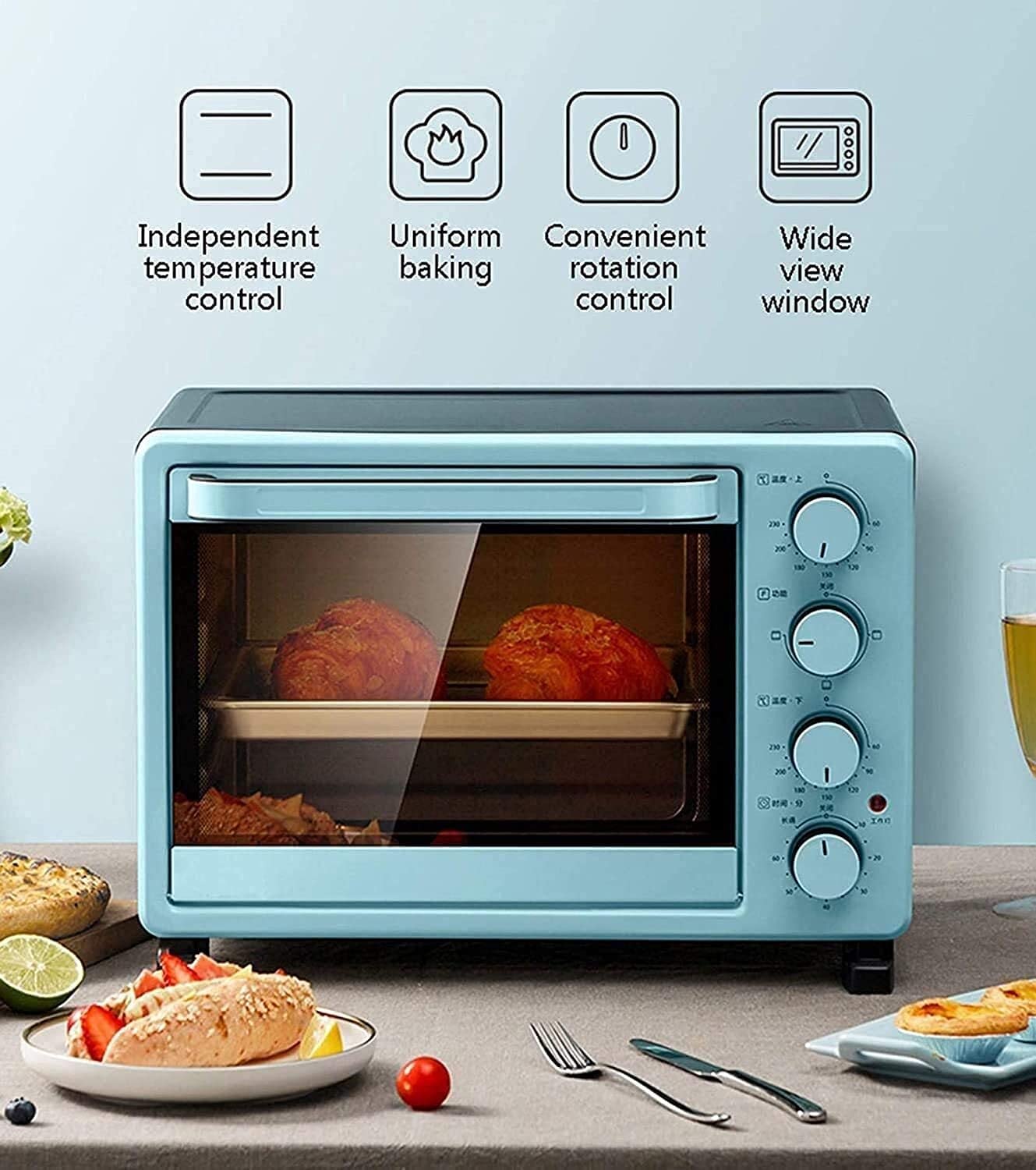 Piekarnik elektryczny 25L, wielofunkcyjny timer piekarniczy