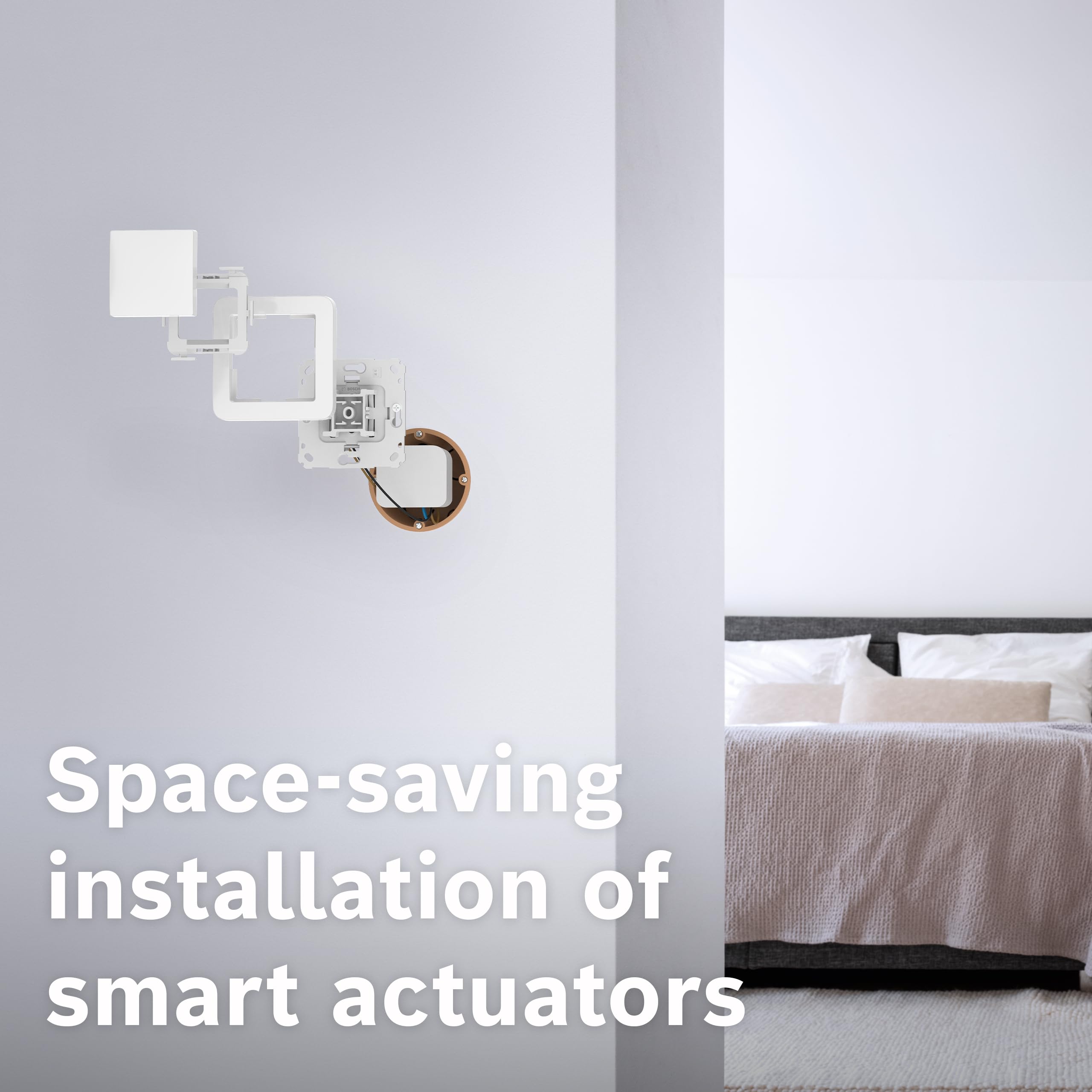 Bosch Smart Home - Interrupteur Mural pour Acteurs Intelligents, Installation Peu Encombrante dans le Boîtier d’appareil, pour Commande de Lumière/Volet Roulant II, Relais ou Variateur, 4x