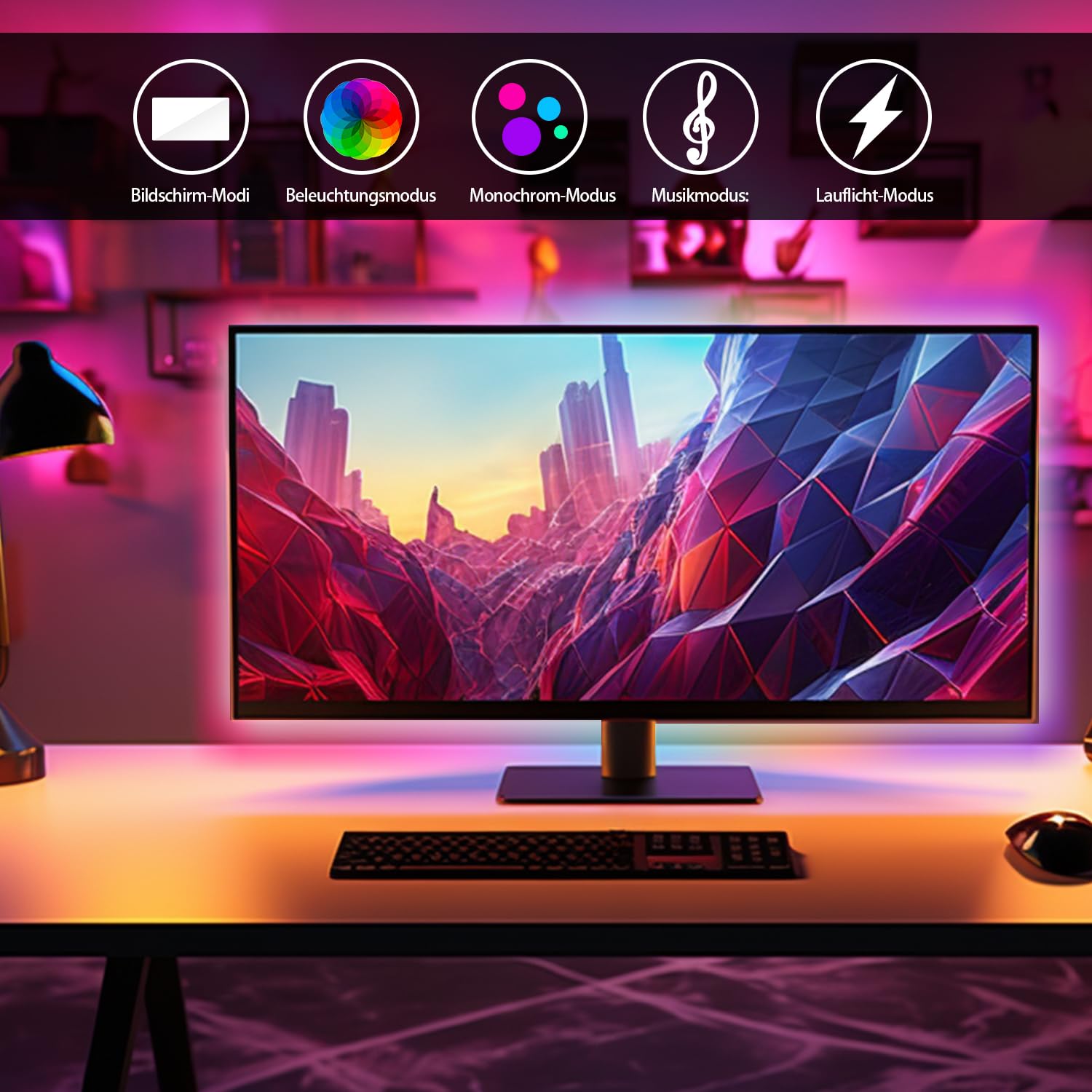 LED Neon Strip 27 Zoll RGB LED Neon Light 12V Dimmbar Neon Lichter mit App-Steuerung, Satte Farben, Musik Sync Ultra Flexibel für Schlafzimmer Wohnzimmer PC Dekor,2er