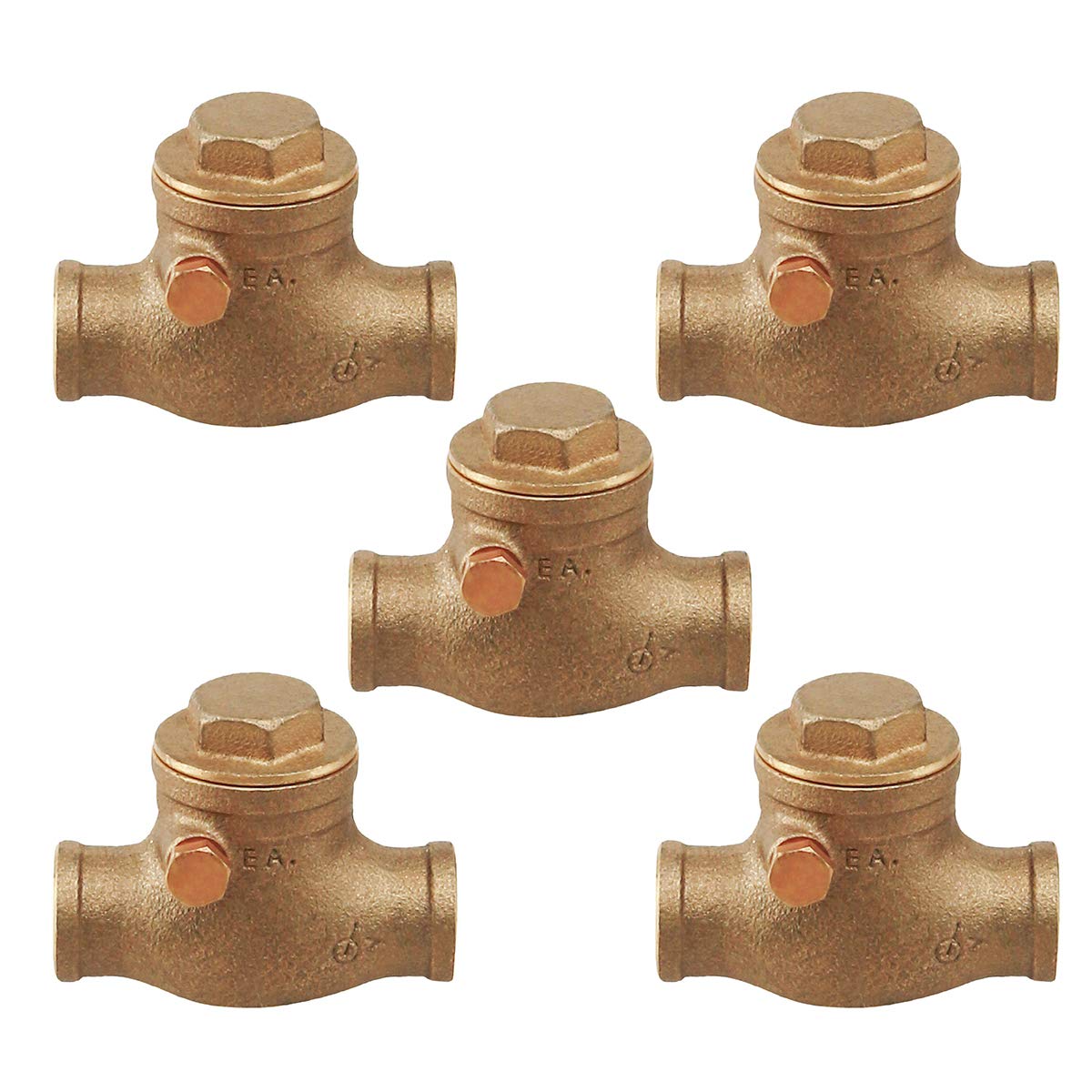 Midline Valve 1-1/2" Swing Check Valve | Cast Brass, Lead-Free | Backflow Prevention For Plumbing Systems