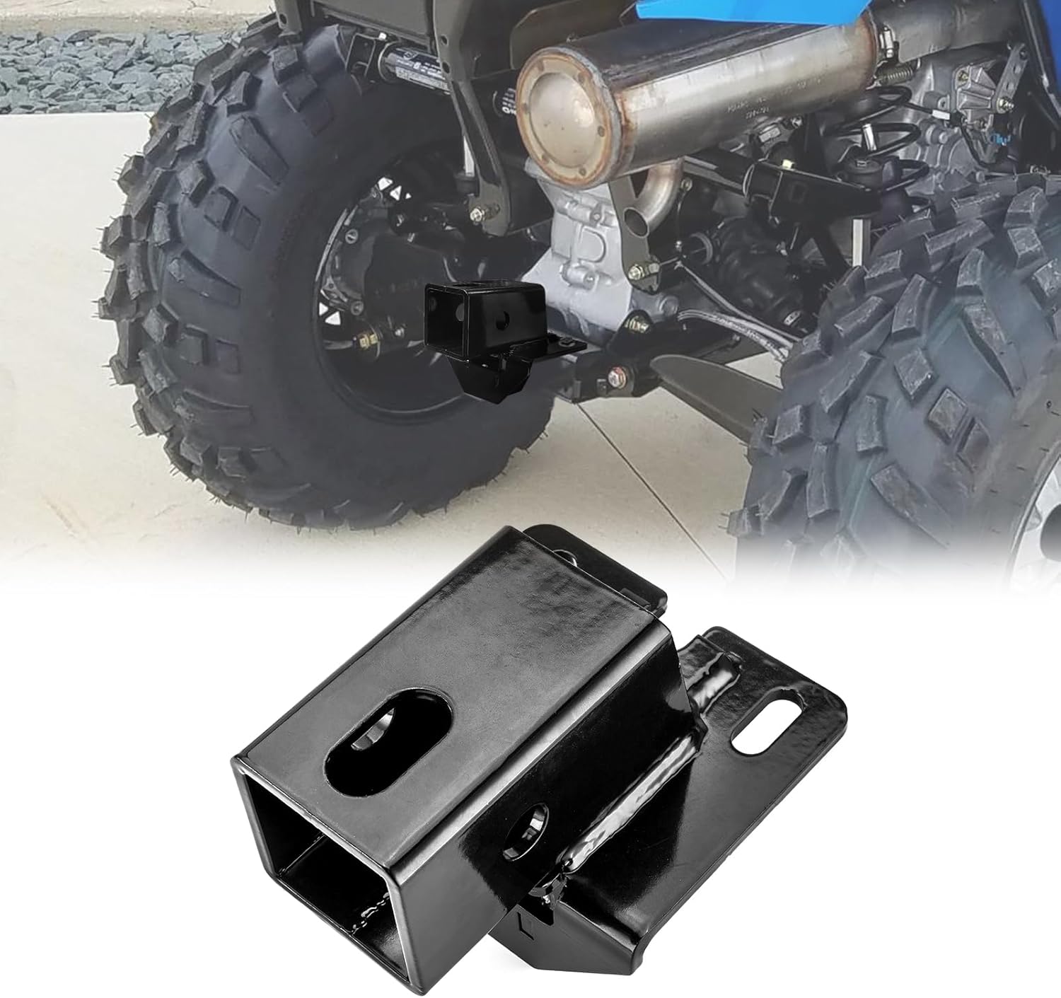 2" Receiver Rear Trailer Hitch Heavy Duty Steel Compatible with Polaris Hawkeye Sportsman 325 400 450 500 570 600 700 800 X2 MV7 Touring HD HO 2005-2026