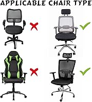Vista 7 de Lounsweer 3 Piezas Funda para Silla de Oficina Funda para Silla de Escritorio con Ruedas Fundas para Gaming Protector Elástico Lavable Fundas