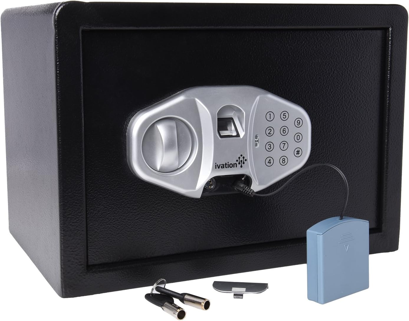 Ivation FP15 Home Safe – 13.75" x 10" x 10" Digital Safe w/Biometric Fingerprint Reader, PIN Code & Manual Key