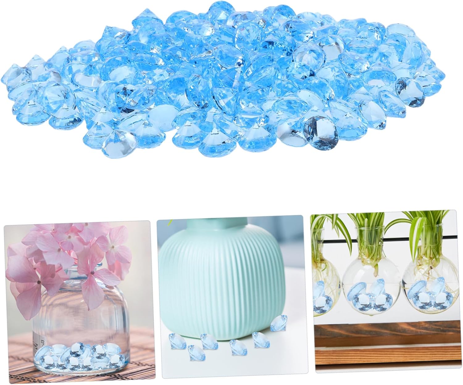 SOLUSTRE 1pack Artificial Gemstone Diamond Vase Filler for Wedding Decor Table Centerpieces and Home Decoration