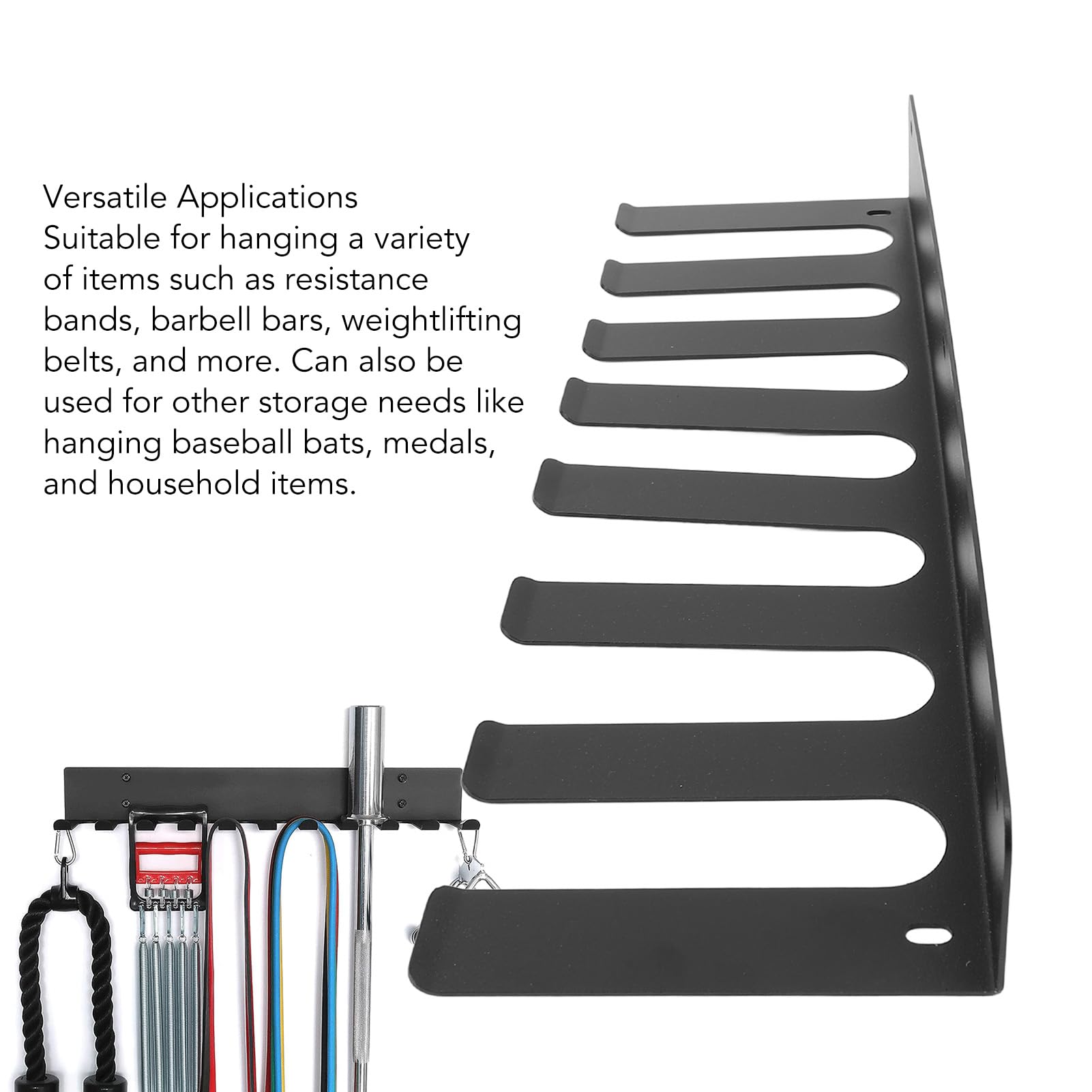 Gym Rack Organizer, Mehrzweck Fitnessraum Aufbewahrungs Wandhalterung, Heim Fitnessraum Aufbewahrungsregal, Gym Organizer Aufhänger für Übungsbänder, Langhantelstangen, Springseil