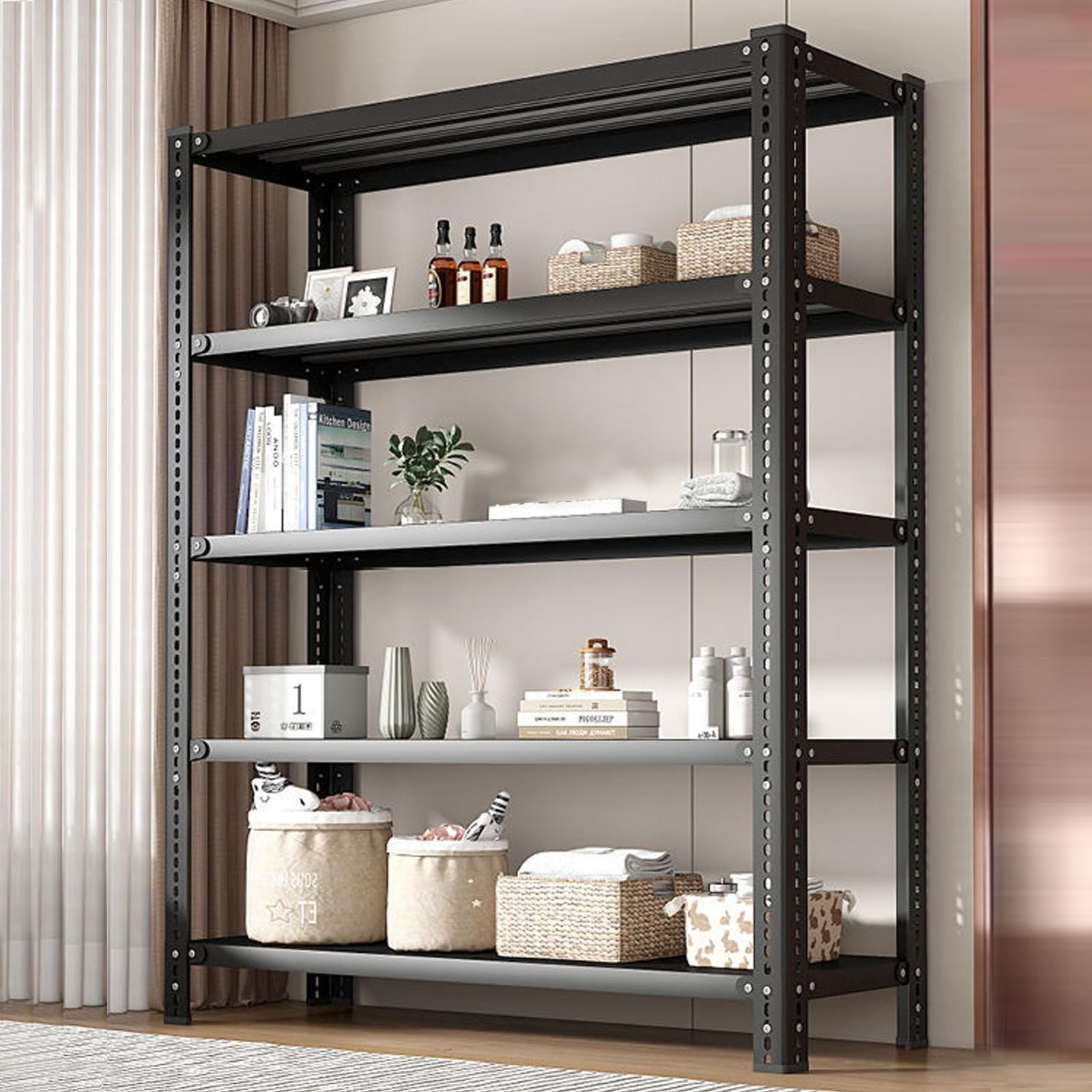 スチールラック・メタルラック yoshio スチールラック 幅66cm メタルラック 5段 MR-6518J (ポール直径