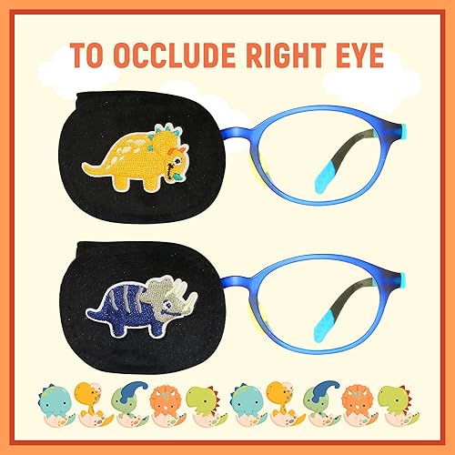 Miniatura 6 de Astropic 2 parches para los ojos para niños Parche de ojo de dinosaurio para niños para gafas Parches médicos para los ojos para niños con ojo