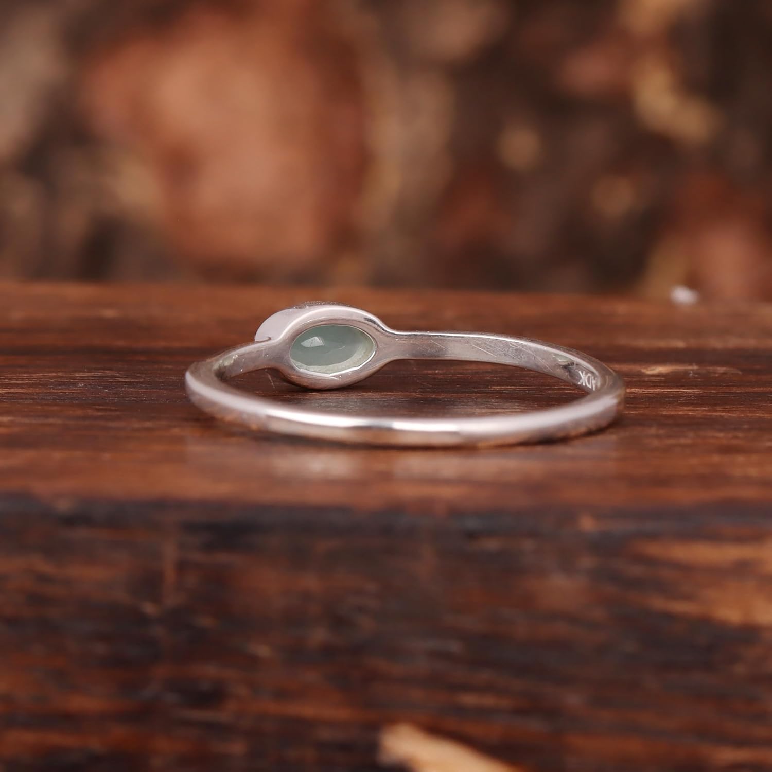 Natural Aqua Chalcedony Oval Ring for Women | 925 Sterling Silver Ring | Handmade Aqua Blue Gemstone Jewelry | Boho Statement Silver Ring | Natural Oval Cut Chalcedony Stone Ring | Artisan Gift Ring for Her | Everyday Fashion Jewelry - Image 5