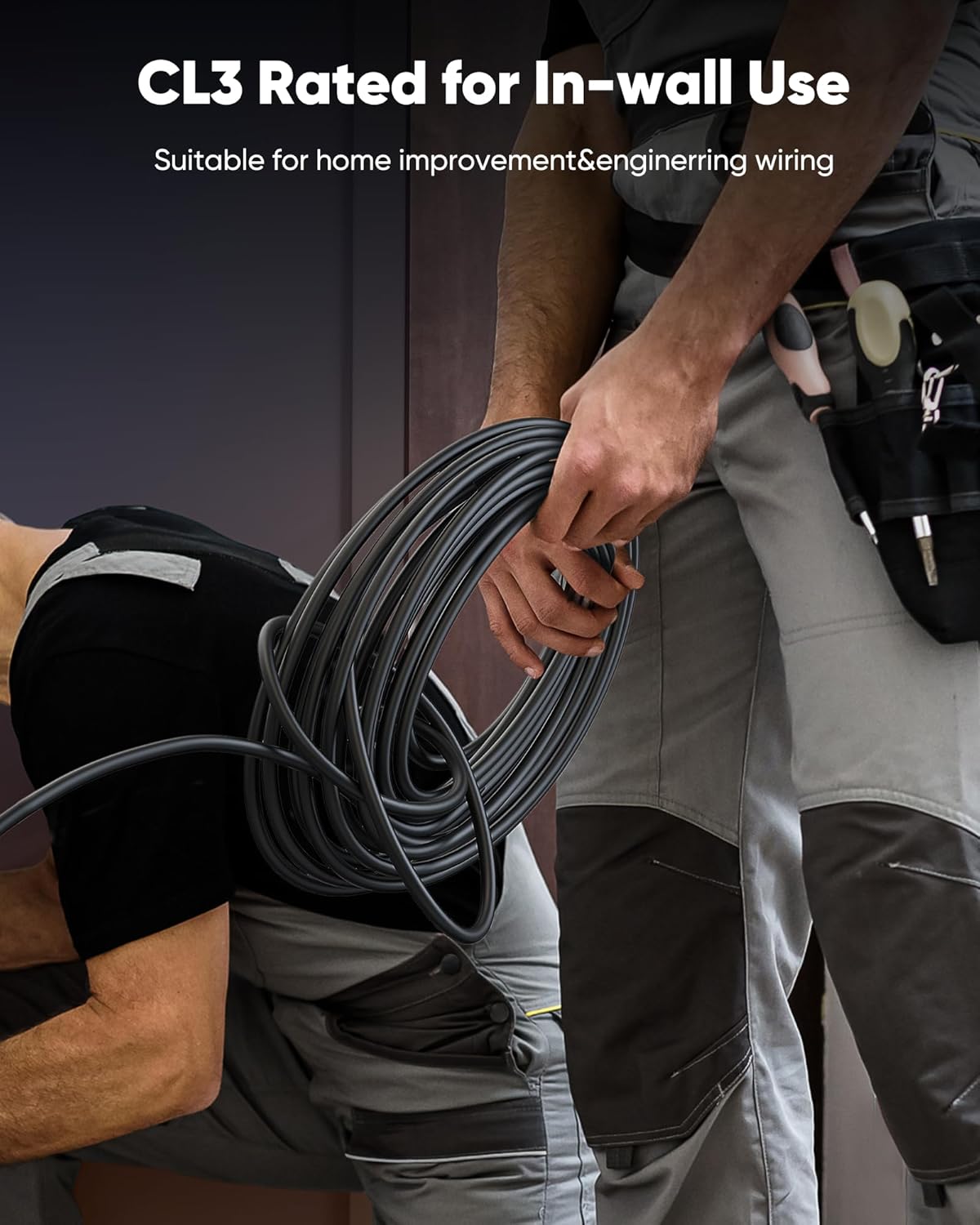 Capshi 4K Long Fiber Optic HDMI Cable 75ft/23M, in-Wall CL3 Rated HDMI Cable 2.0 Support (4K@60Hz HDR10 8/10bit 18Gbps HDCP2.2 ARC) High Speed HD Shielded Cord Compatible with TV, Laptop, PC, HDTV