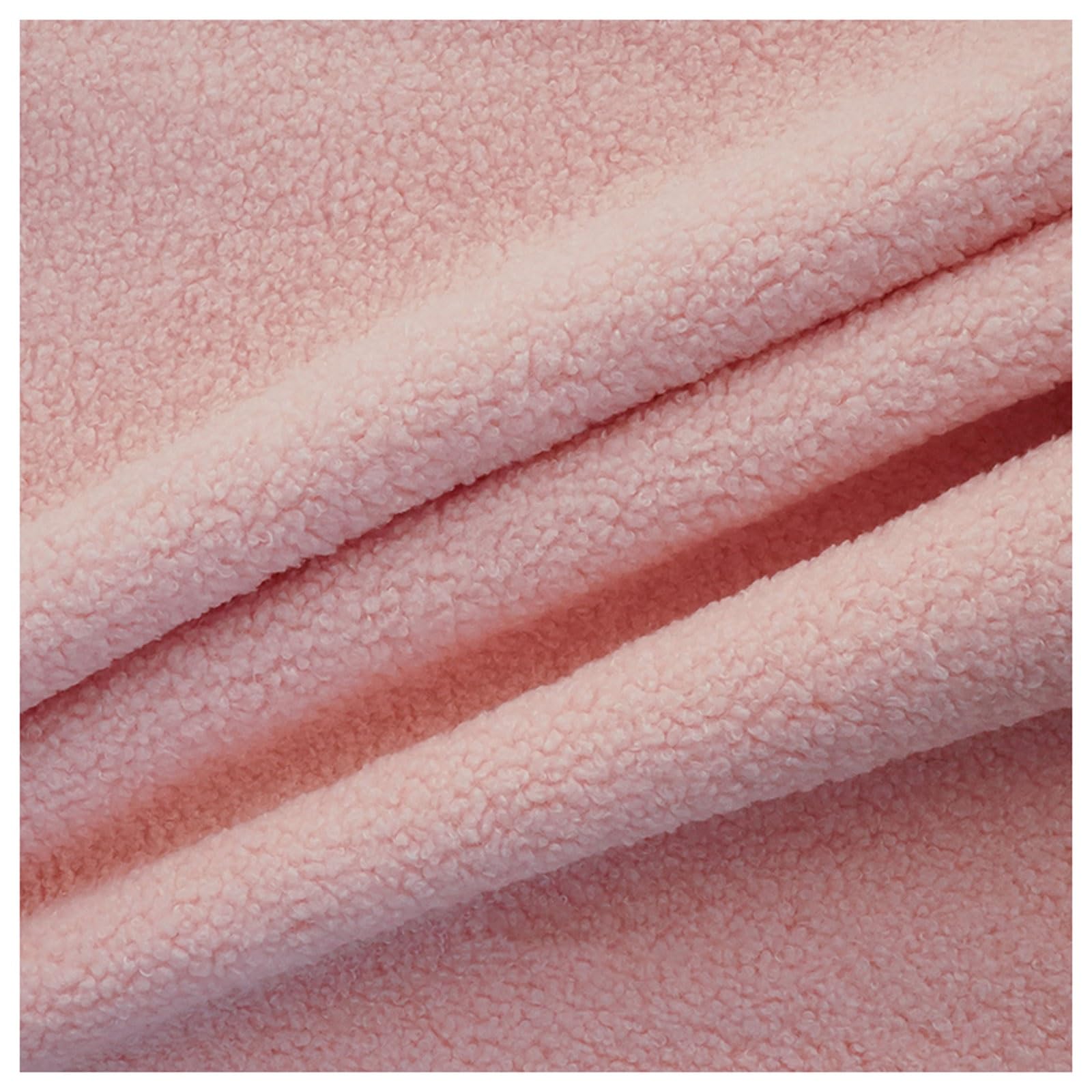 Sherpa Fleece Fabric Soft Curly Woolly Pile Fleece High-Density Material Home Decor Upholstery Plush Sheepskin Fabric Material for DIY Projects Sewing and Splicing, 50 * 160cm (Color : Pink 2)
