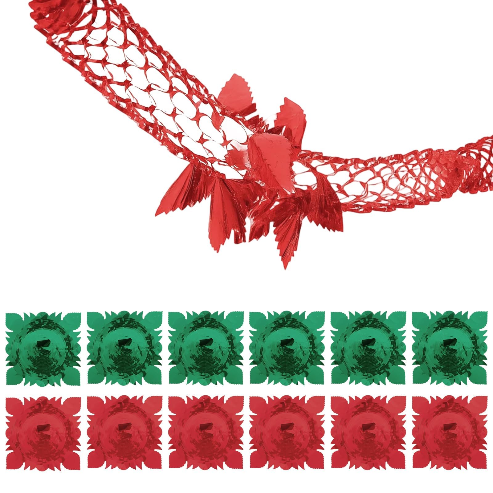 12 Pcs Christmas Ceiling Decorations, Christmas Foil Garlands, Retro 80s Xmas Hanging Decor for Xmas New Year Party Supplies Xmas Decor