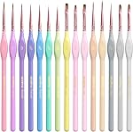 Nicpro 15PCS Micro Fine Detail Set de pinceaux de peinture, pastel de macaron Petite Miniature Fine Tip Detail Kit de brosses pour l'huile acrylique Aquarelle, Artisanat, Modèles, Miniatures, Peinture Rock, Peinture par Nombres