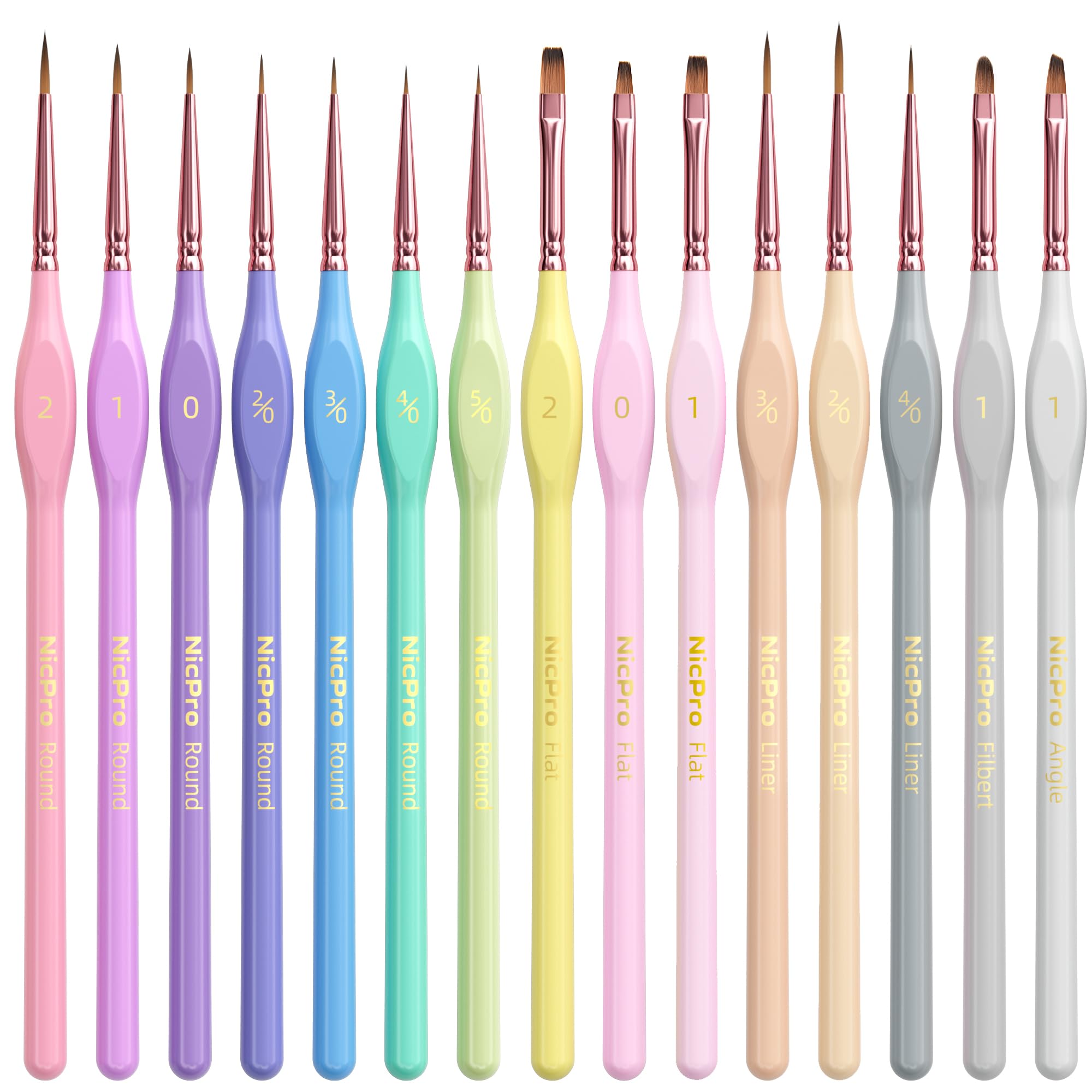 Nicpro 15 Paint Brushes - Detail Set for Beginners -1