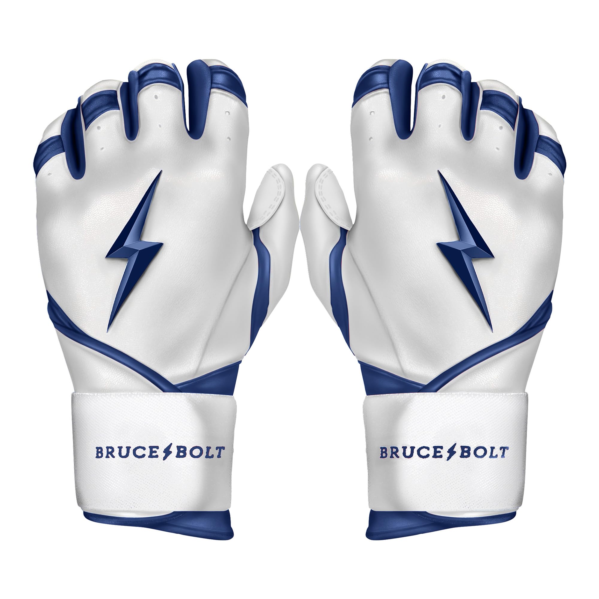 BRUCE BOLT Chrome Series Long Cuff Navy Batting Glove - Navy Youth Small