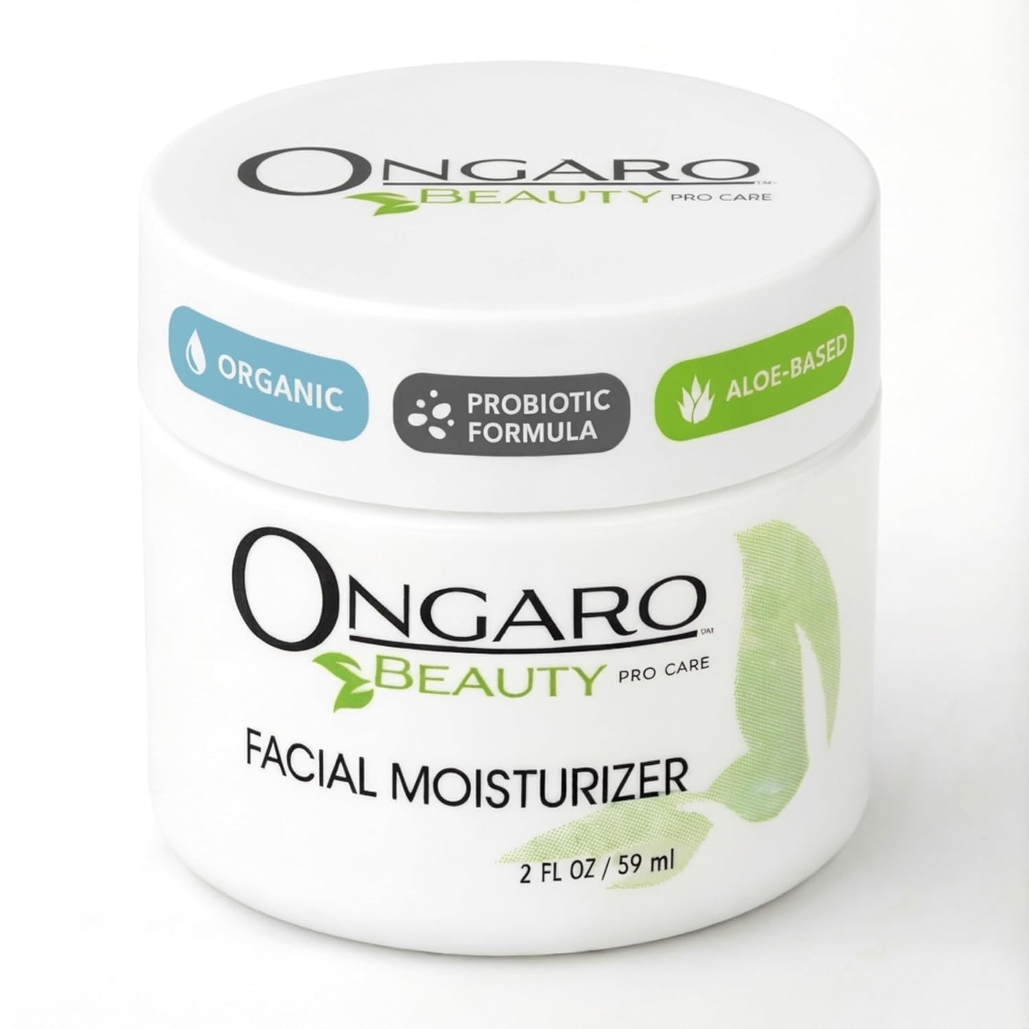 Ongaro Beauty Organic Face Moisturizer - Hydrating Face Cream, Probiotic Moisturizer with Aloe Vera, Vitamin A, C & E - Hyaluronic Acid, Face Lotion for All Skin Types - Nourishes Skin - 2 fl. Oz
