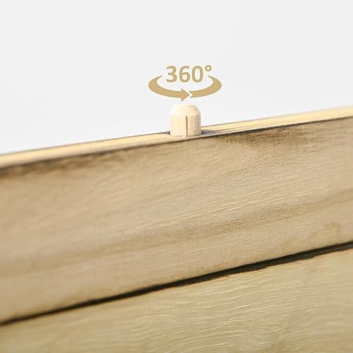 Miniatura 8 de HOMCOM Divisor de habitación de 4 paneles, pantallas de privacidad plegables portátiles de madera de 5.6 pies para interiores con marcos de fotos y