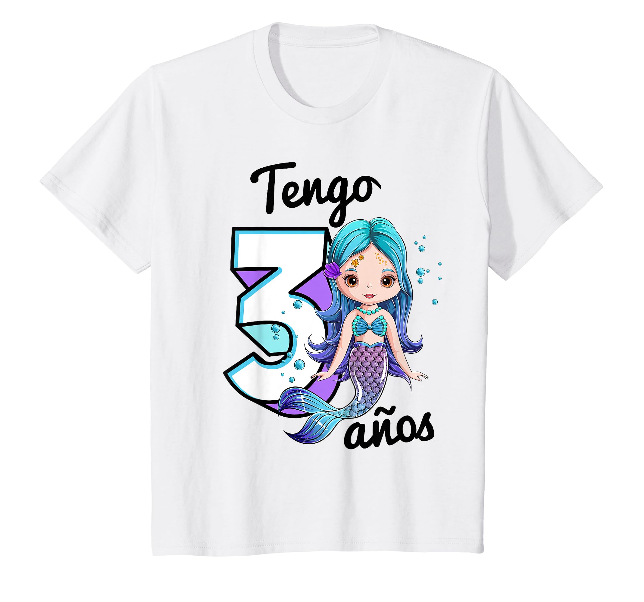 Cumpleaños de las sirenas Niños Ya tengo 3 años tercer cumpleaños niña Sirena Camiseta