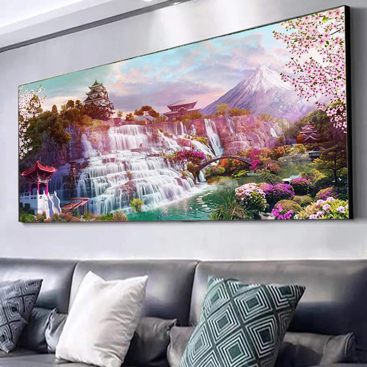 Broderie Diamant Kit Complet Paysage De Cascade,5D Diamond Painting