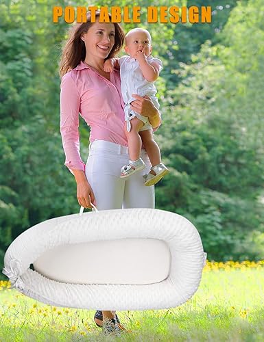 Miniatura 4 de Tumbona de algodón suave, portátil, funda de algodón suave, diseño ajustable, almohadilla de cambio de color blanco