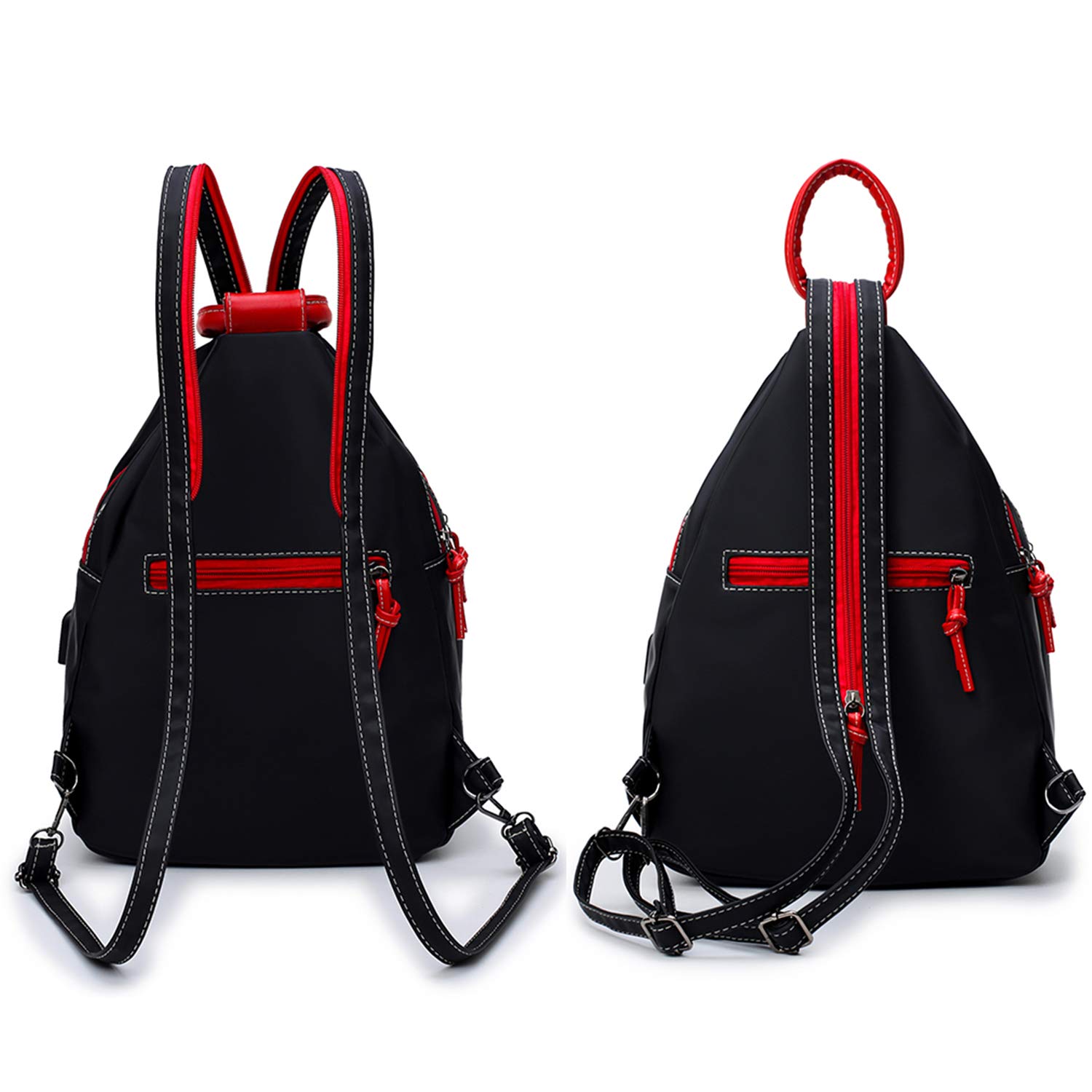 Damen Stilvoll Nylon Leicht Rucksack Schultertasche Draussen Brusttasche Freizeitrucksack