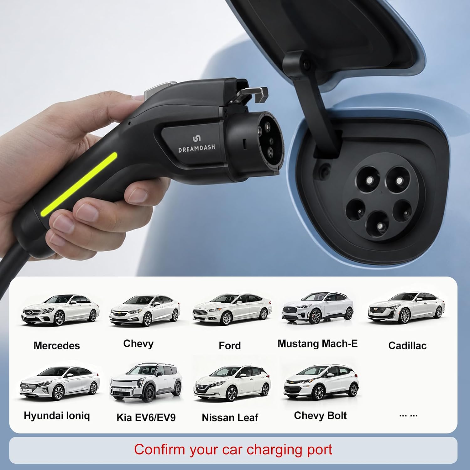 16A Level 1&2 Portable EV Charger for SAE J1772,NEMA6-20P,25FT ETL Cable